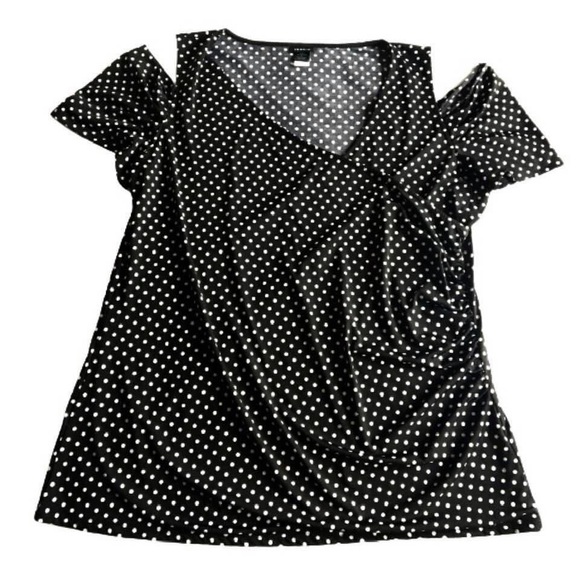 Torrid Plus Size Polka Dot Cold Shoulder Top - Picture 2 of 5